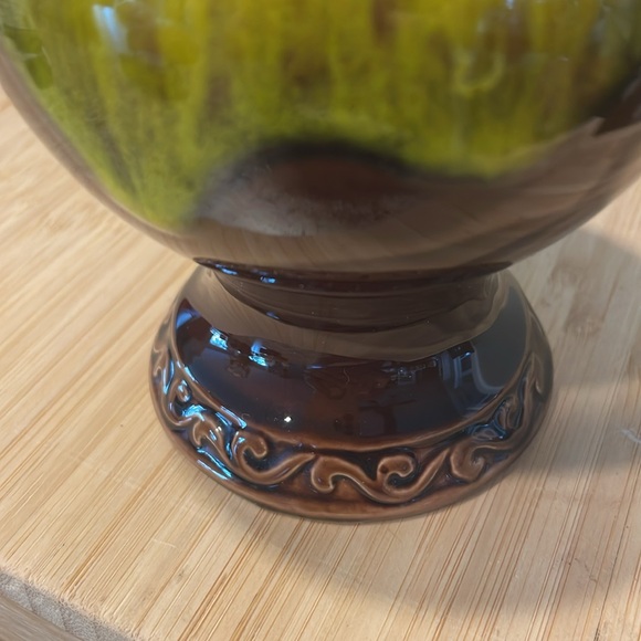 Vintage Mid Century Modern Brown & Yellow Glazed Jug Pitcher Vase MCM 70’s Japan - Picture 4 of 7